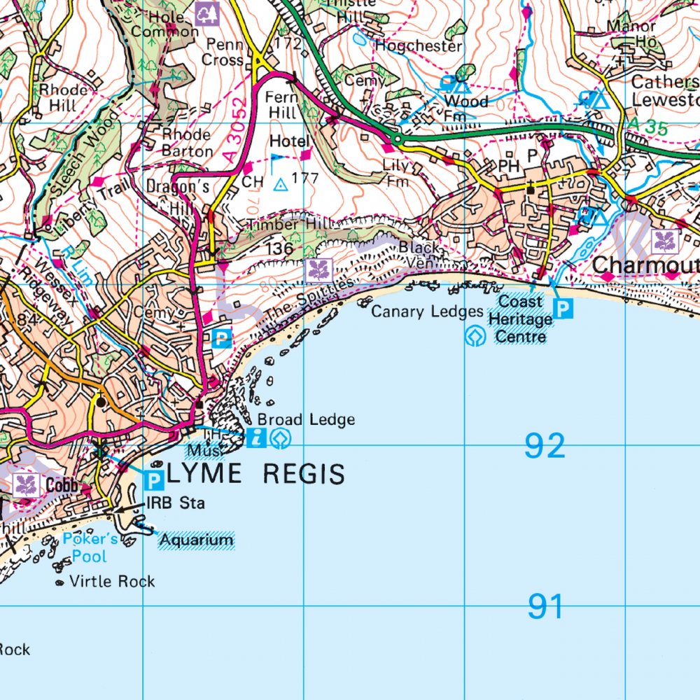 OS193 Taunton Lyme Regis